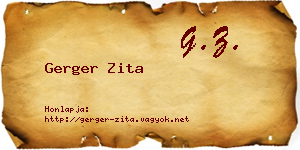 Gerger Zita névjegykártya